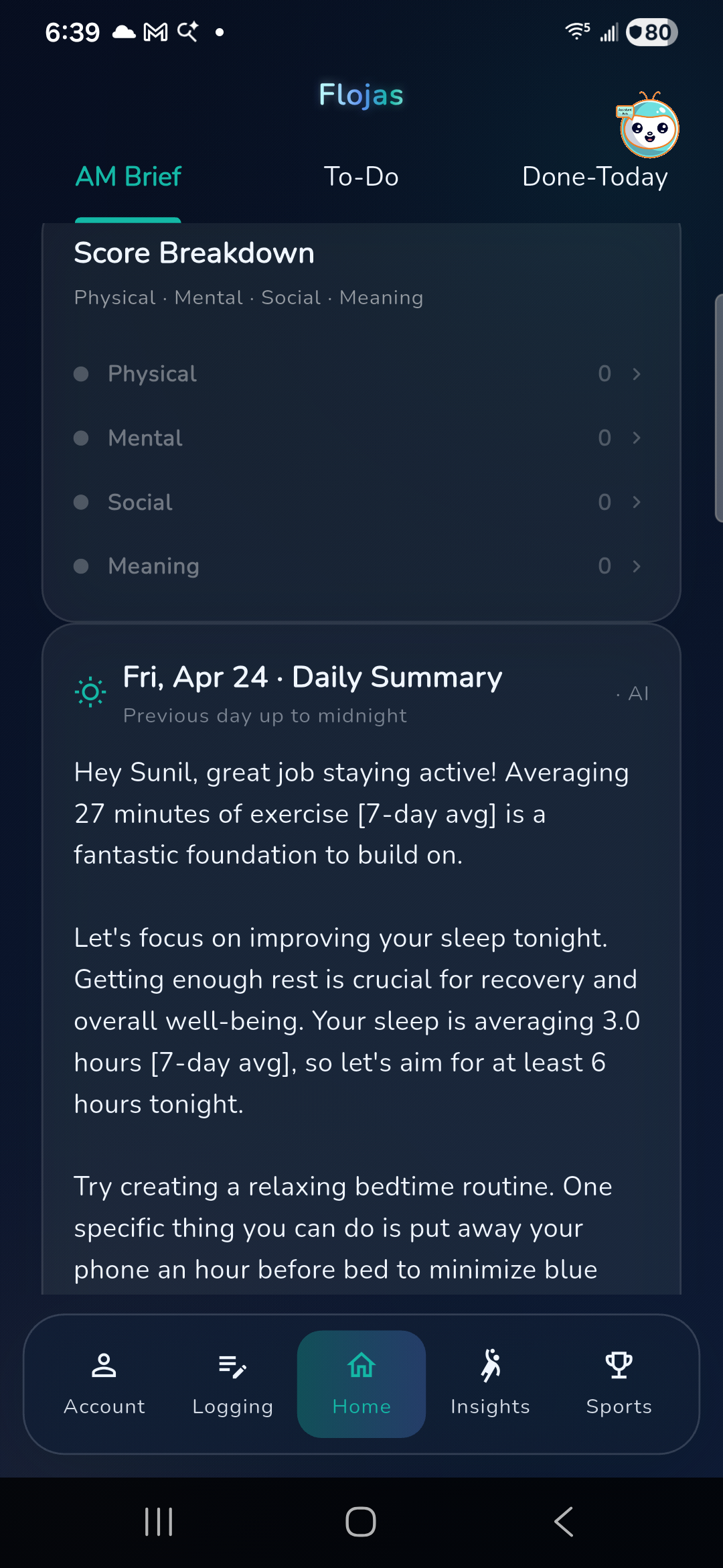 Home scroll