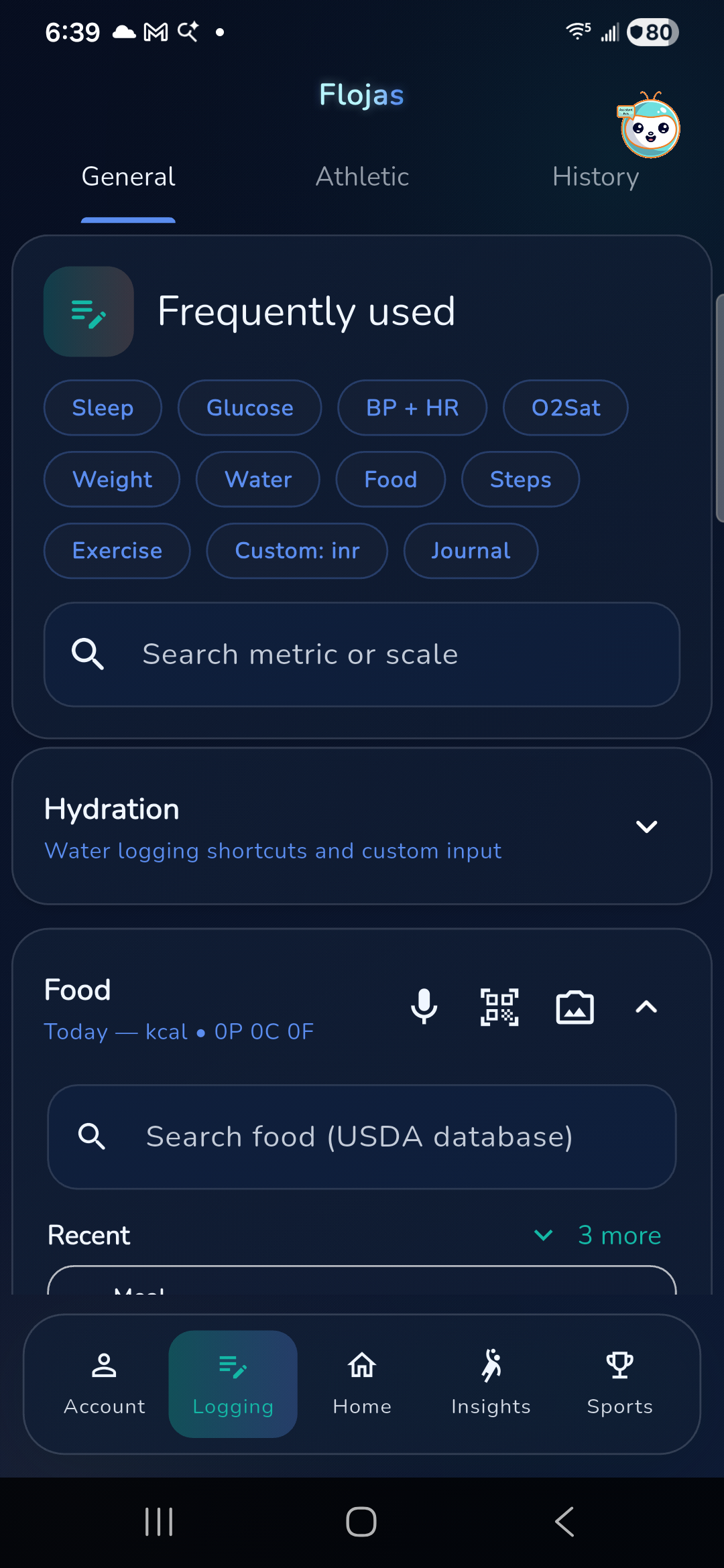 Logging tab