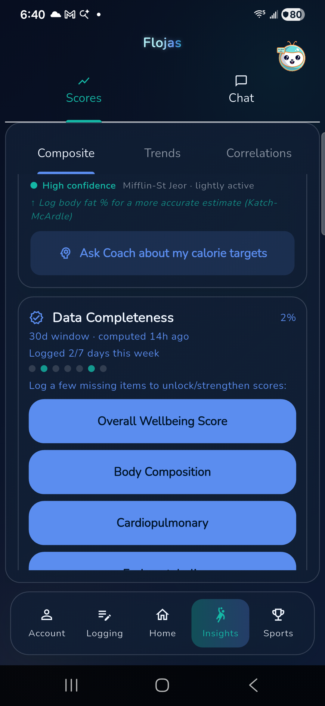 Insights scroll
